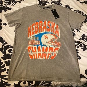Nasty Gal Nebraska Champs Graphic Tee NWT